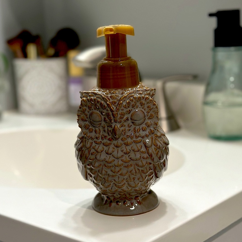 Bath and Bodyworks Ceramic Owl Foam Soap Dispenser fall 2024 🦉 RARE NWT